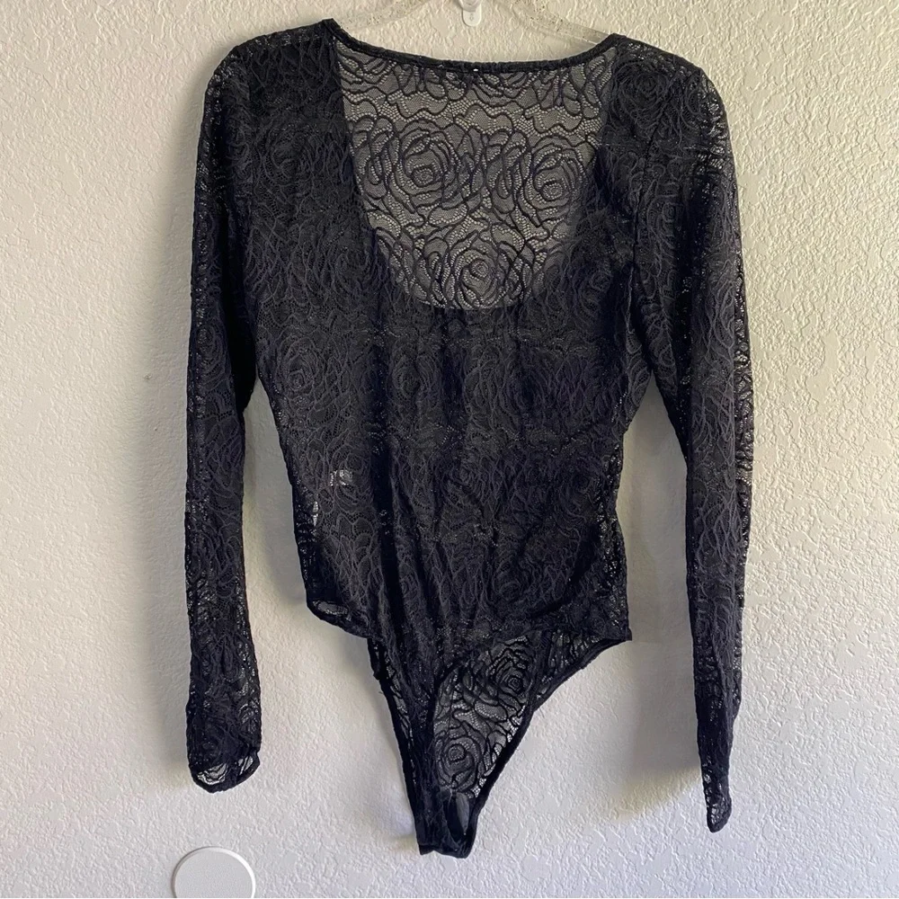 Free People Intimately In My Head Bodysuit | Black Lace Bodysuit | NWOT Lace Top